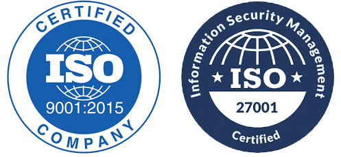 ISO 9001 and ISO 27001 certifications